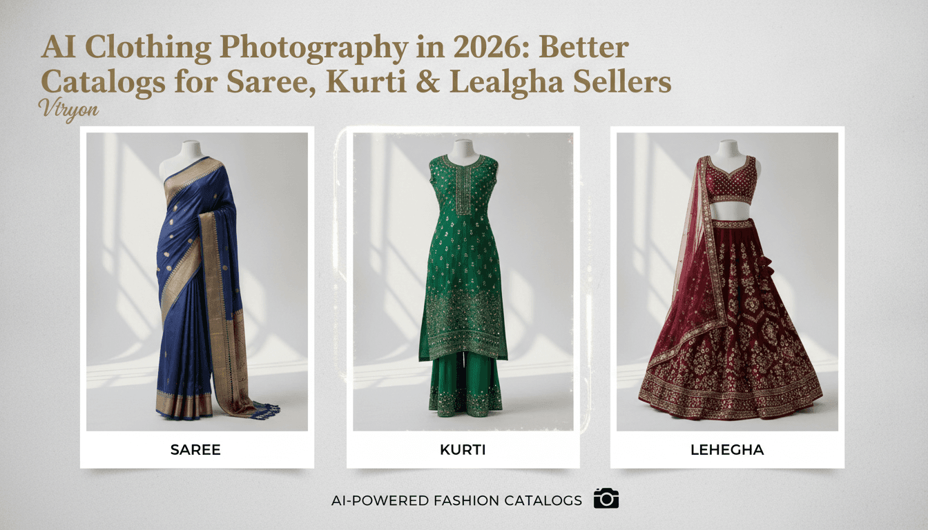AI Clothing Photography in 2026: Better Catalogs for Saree, Kurti & Lehenga Sellers