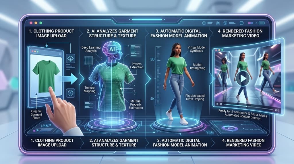 AI fashion video software interface