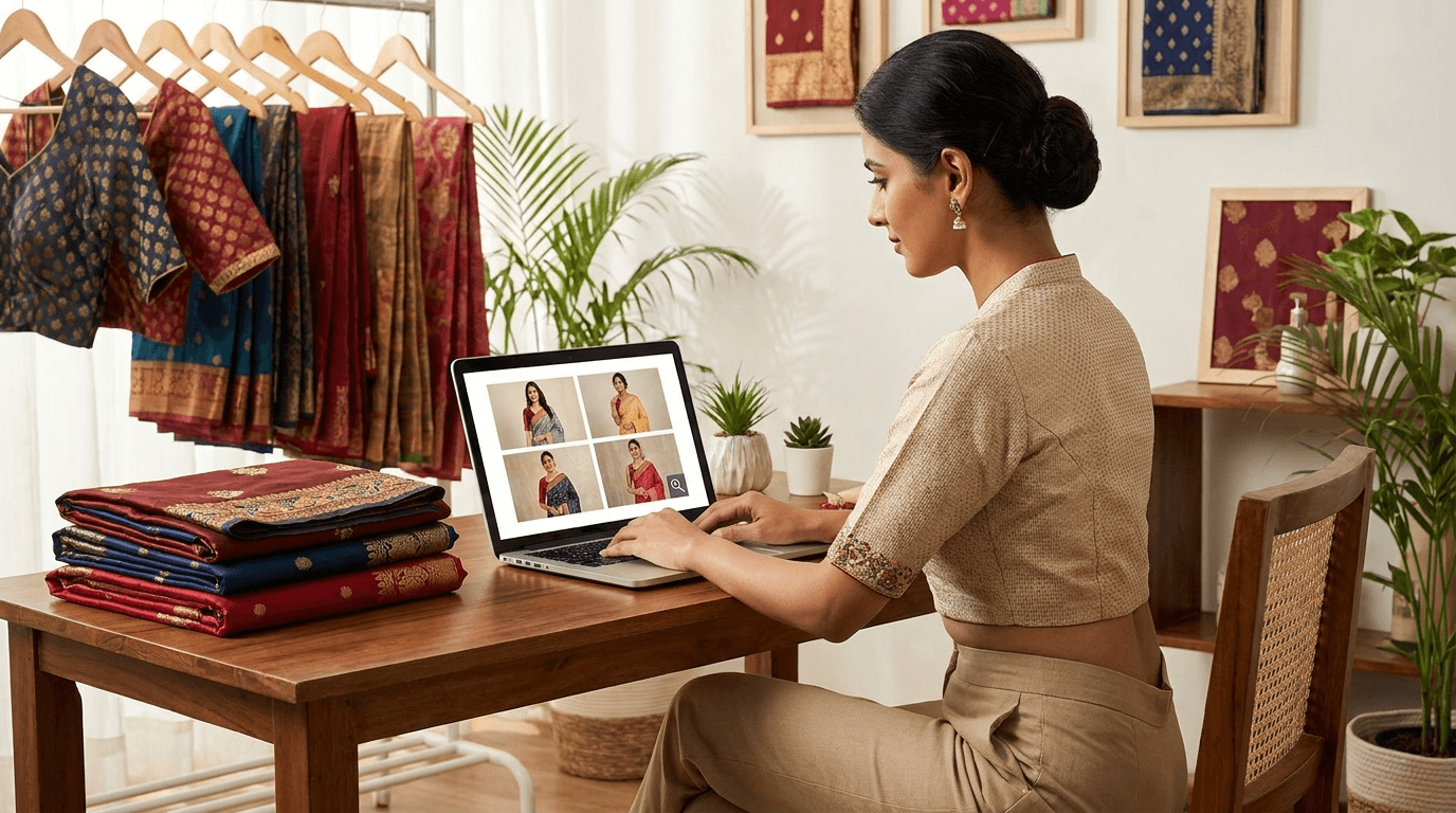AI Saree Catalog Photos: How Ethnic-Wear Sellers Create On-Model Images Without a Photoshoot