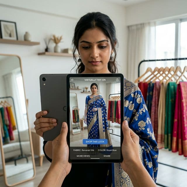 AI saree virtual try-on preview
