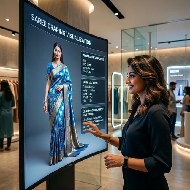 AI saree draping visualization and analysis