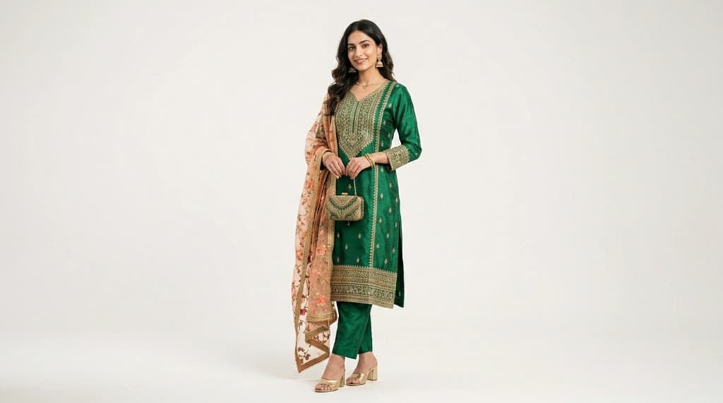 AI generated ethnic model in kurti