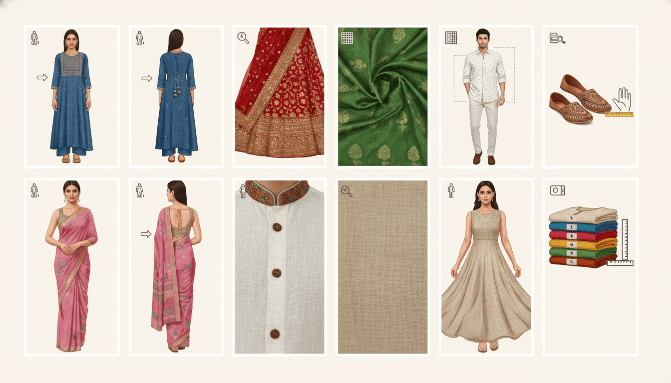Checklist-style layout for Indian fashion marketplace image requirements