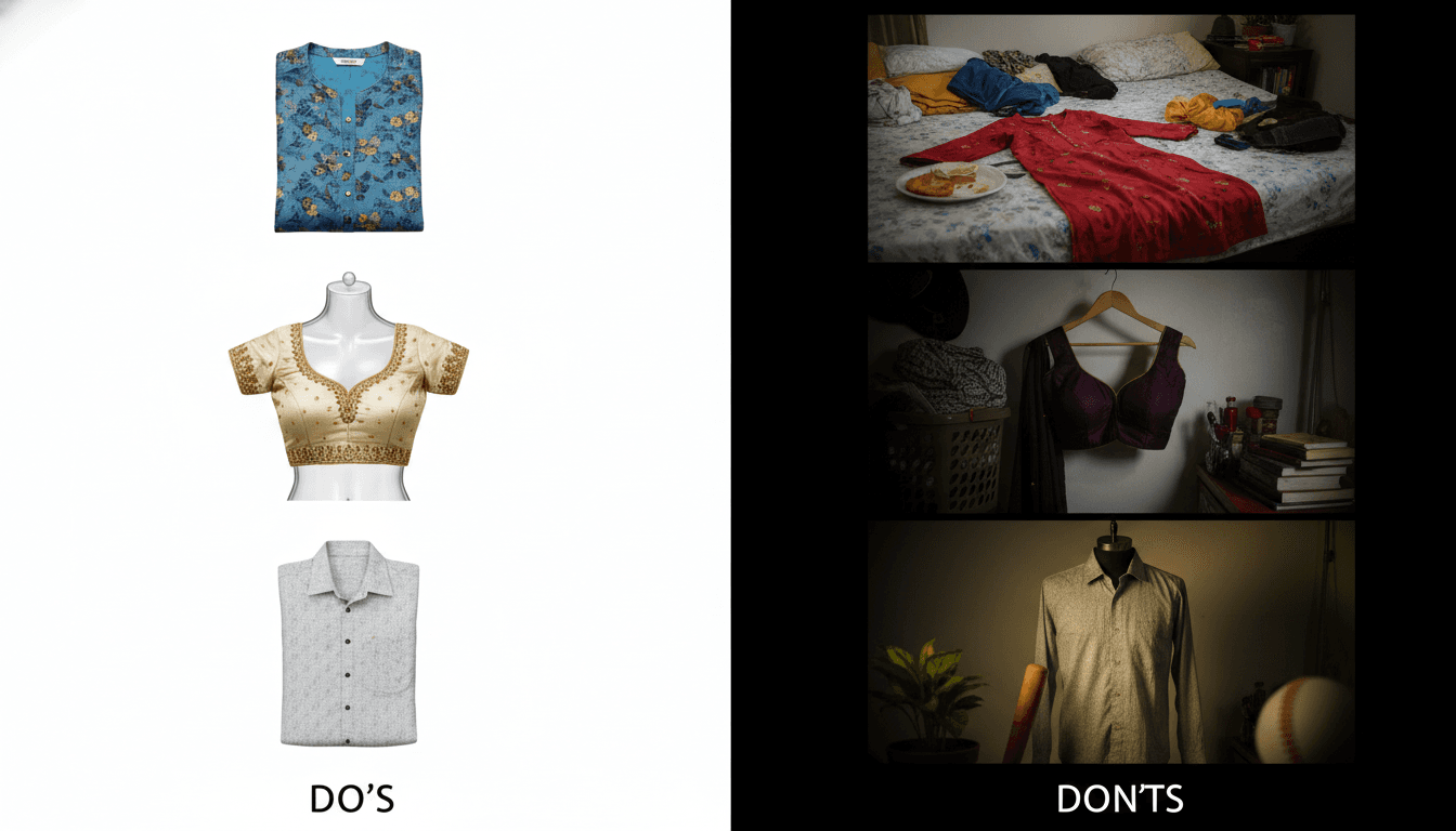 Do and don't examples for Indian fashion marketplace product images