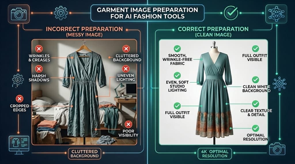 Professional clothing product photography on a white background