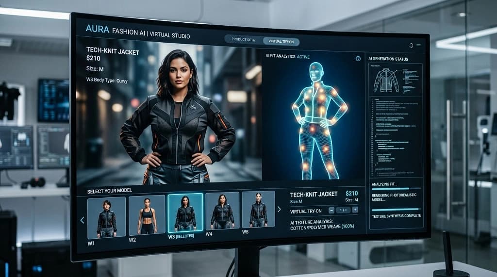 Advanced AI fashion studio interface